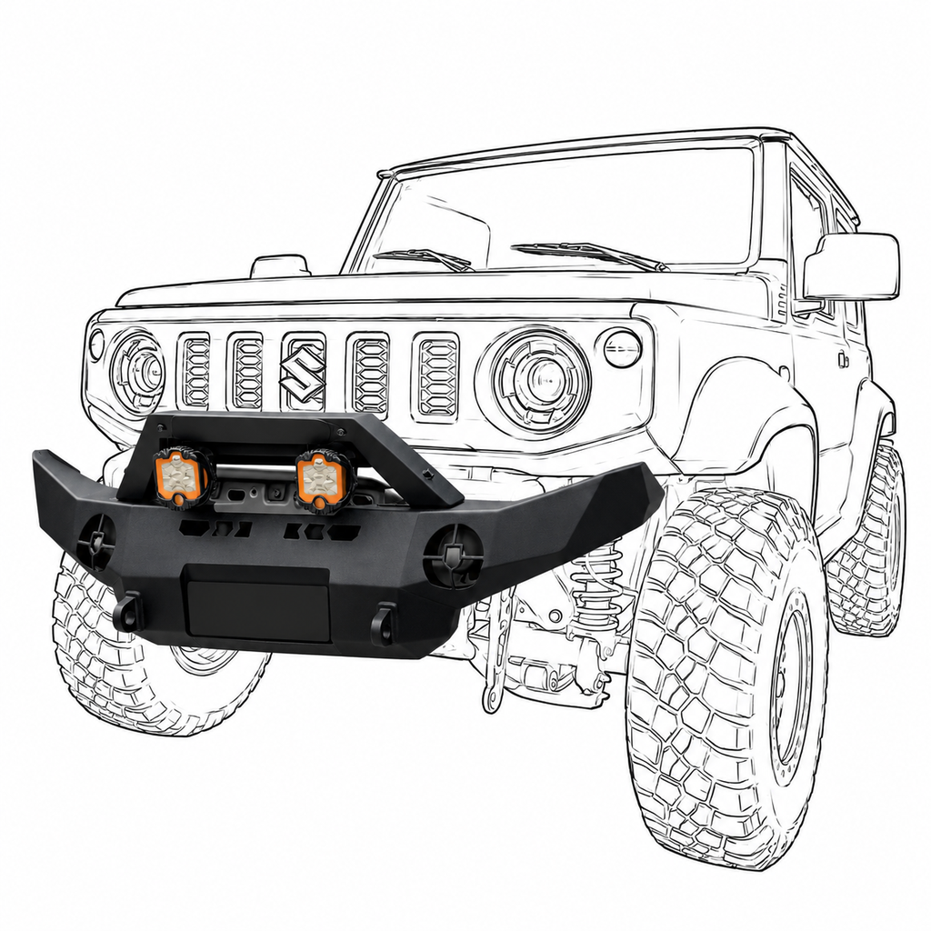 Defensa Jimny con Base para Winch de 3 a 5 puertas