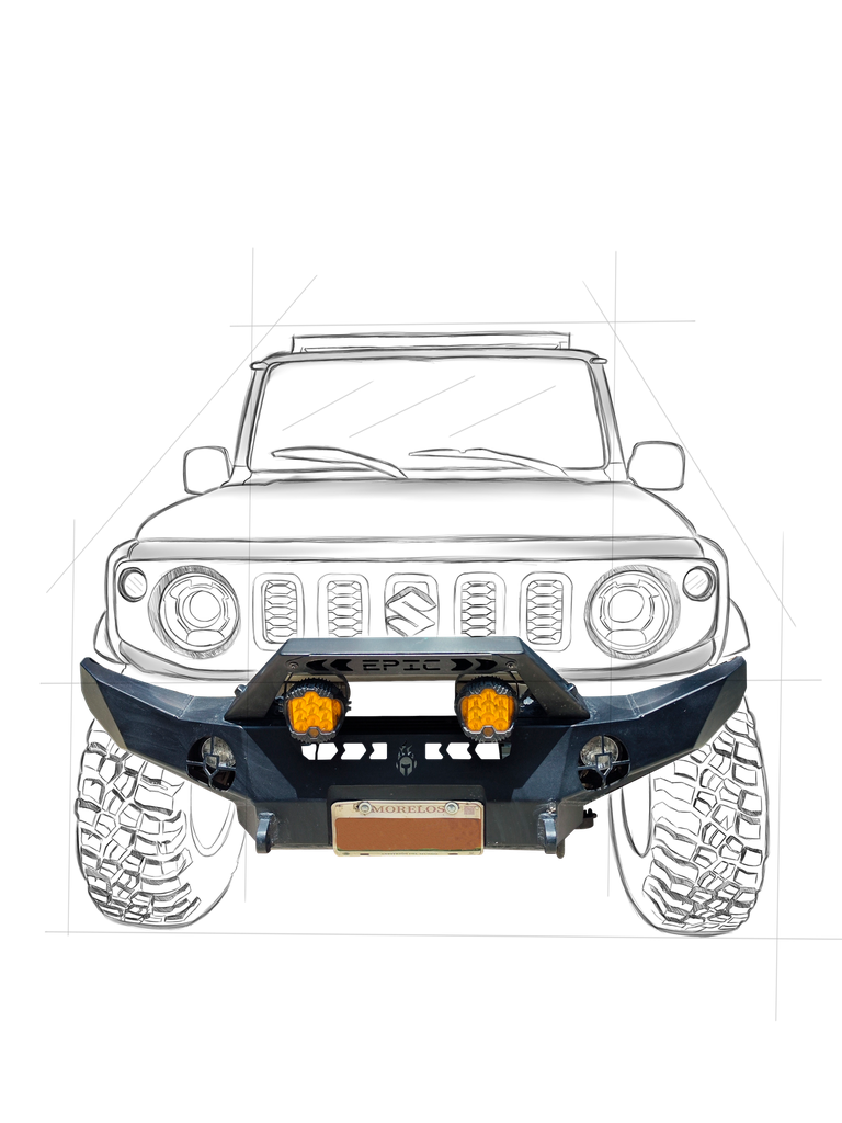 Defensa Jimny con Base para Winch de 3 a 5 puertas